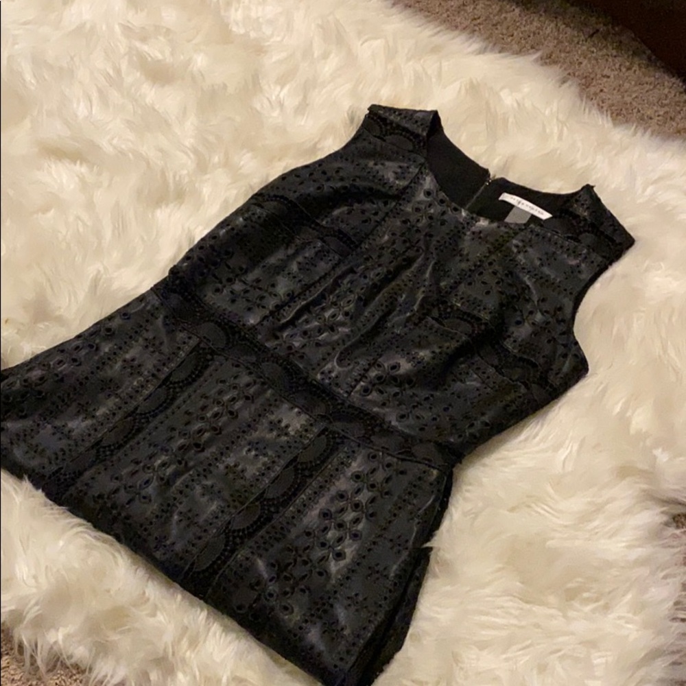 Black leather dress